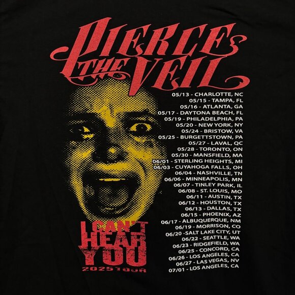 Pierce the Veil “I Can't Hear You “ Tour Rock Band Graphic T-Shirt Size Large - Picture 4 of 4